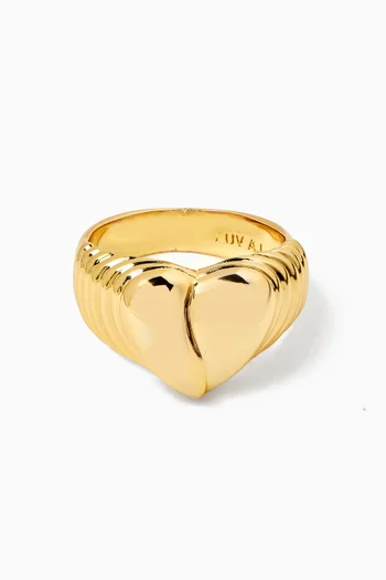Corazon Signet Ring in Gold-plated Brass