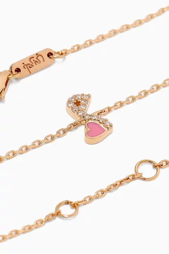 Tiny Bling Arabic Letter "Meem" Diamond Bracelet in 18kt Gold