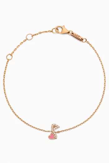 Tiny Bling Arabic Letter "Meem" Diamond Bracelet in 18kt Gold