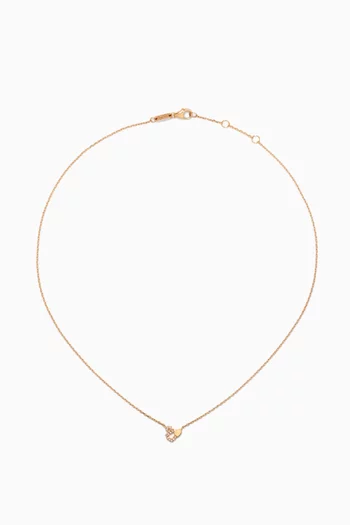 Tiny Bling Arabic Letter "Ein" Diamond Necklace in 18kt Gold
