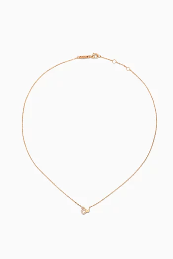 Tiny Bling Arabic Letter "Ein" Diamond Necklace in 18kt Gold