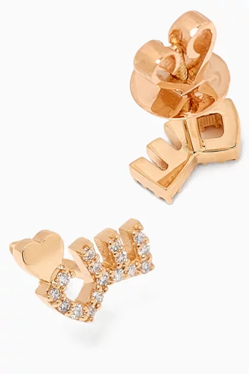 Tiny Bling Arabic Letter "Seen" Diamond Earrings in 18kt Gold