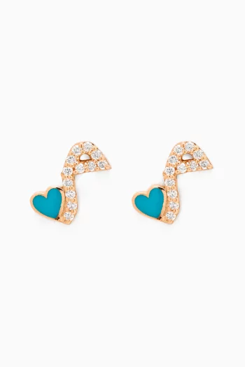 Tiny Bling Arabic Letter "Meem" Diamond Earrings in 18kt Gold