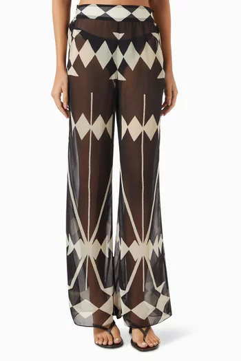 Rapsodia Printed Pants in Eco Georgette
