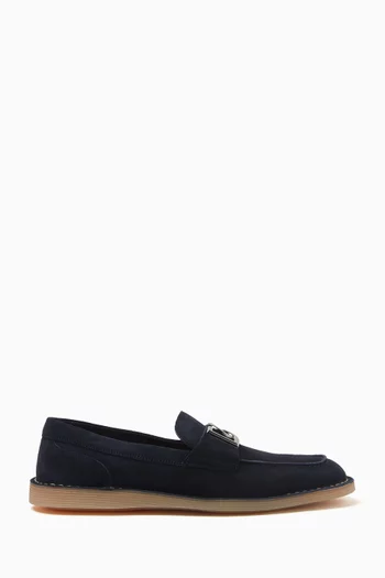 Logo Loafers in Calfskin Suede