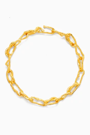 Knotted Chain in 22kt Gold-plated Brass