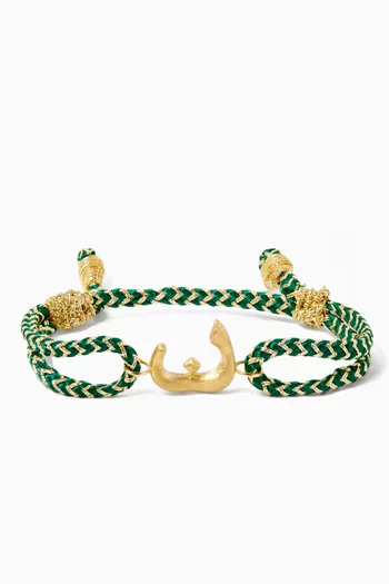 x Fozaza Arabic Letter 'ن' Bracelet in 18kt Gold