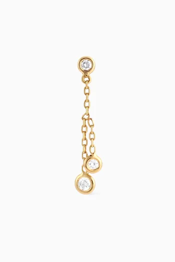 x Fozaza Diamond Drop Single Earring in 18kt Gold