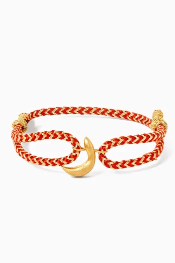 x Fozaza Arabic Letter 'ر' Bracelet in 18kt Gold