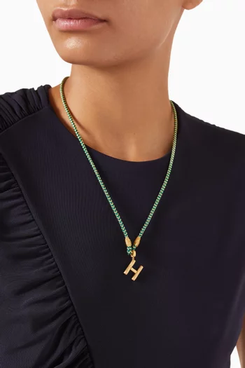 x Fozaza Letter 'H' Necklace in 18kt Gold