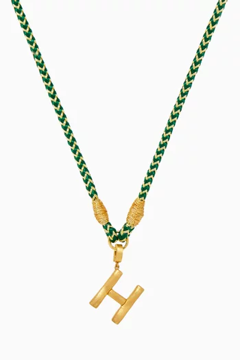 x Fozaza Letter 'H' Necklace in 18kt Gold