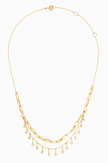 x Fozaza Bedouin Double Chain Necklace in 18kt Gold
