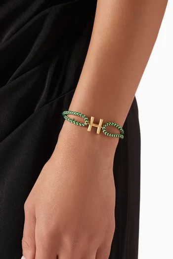x Fozaza Letter 'H' Bracelet in 18kt Gold