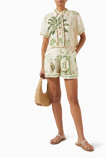 Virtuosa Wild Cropped Shirt in Linen