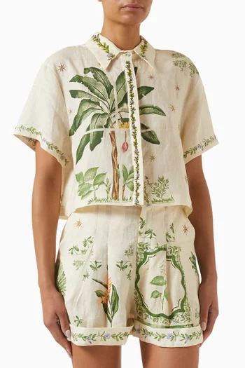 Virtuosa Wild Cropped Shirt in Linen