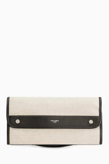 Atene Pouch in Canvas & Leather