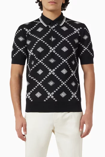 Polo Shirt in Jacquard-piqué