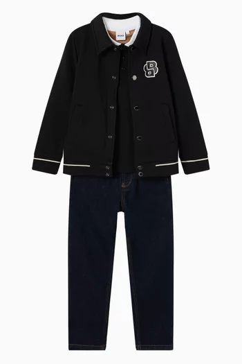 جاكيت بشعار الماركة مزيج قطن