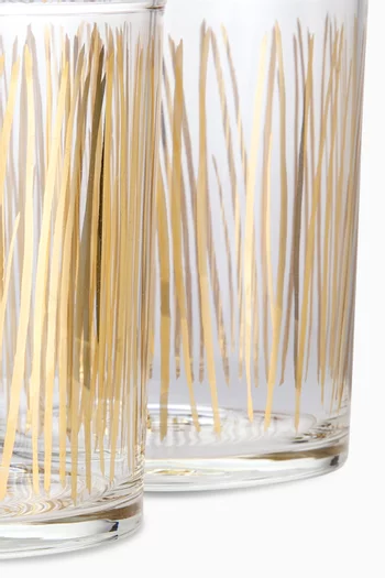 Tamrah Glass Golden Striped Cups, Set of 6
