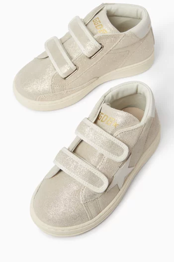 Junior June Ballstar Glitter Sneakers in Laminated-effect Suede