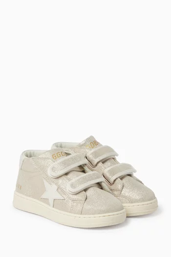 Junior June Ballstar Glitter Sneakers in Laminated-effect Suede
