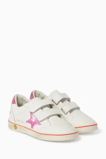 Young Ball Star Strap Sneakers in Leather
