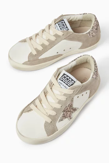 Junior Super-Star Double Quarter Sneakers in Leather