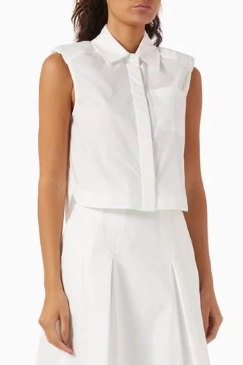 Winslow Crop Shirt in Cotton Poplin