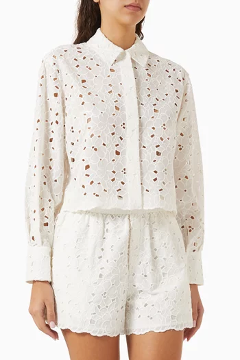 Penelope Broderie Anglaise Shirt in Cotton