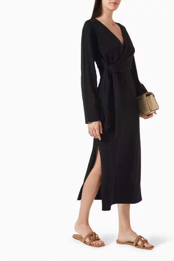 فستان سكايلا بتصميم ملفوف قطن وكشمير