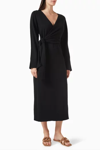 فستان سكايلا بتصميم ملفوف قطن وكشمير