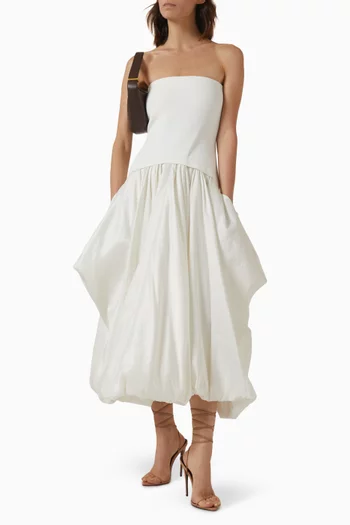 Izzy Gathered Dress in Taffeta