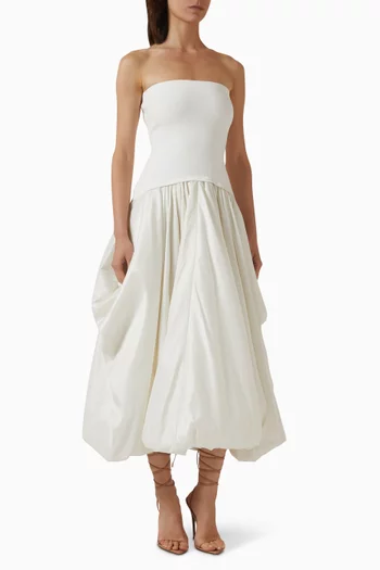Izzy Gathered Dress in Taffeta