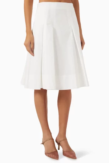 Samantha Pleated Midi Skirt in Cotton