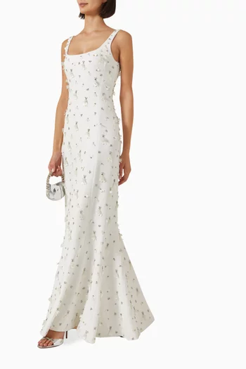 Briella Embellished Gown in Crepe