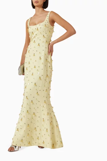Briella Embellished Gown in Crepe