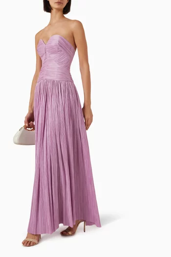 Aubriella Bustier Gown in Plisse