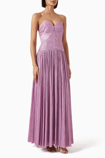 Aubriella Bustier Gown in Plisse
