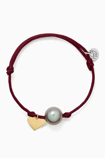 Natura Pearl Heart Bracelet in 18kt Gold