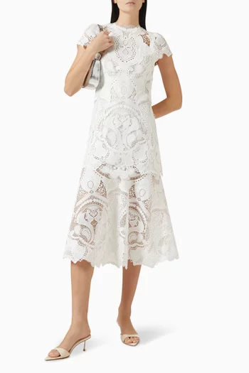 Signature Laura Midi Dress in Lace Guipure