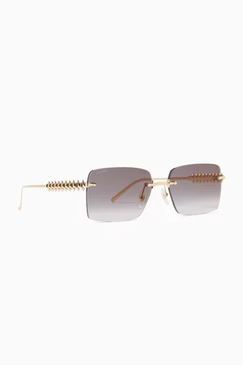 Rectangular Sunglasses in Metal