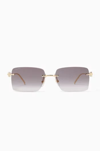 Rectangular Sunglasses in Metal