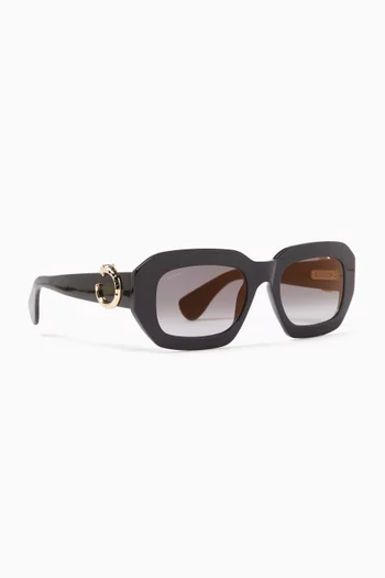Panther Rectangular Sunglasses in Recycled Acetate