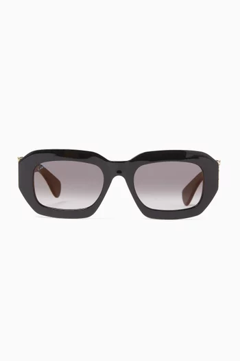 Panther Rectangular Sunglasses in Recycled Acetate