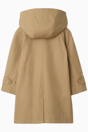 Hooded Trench Coat in Cotton