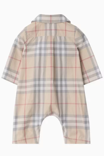Checked Romper in Cotton