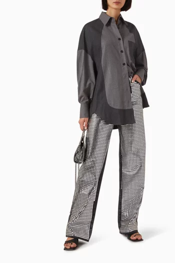 Mirror-embellished Jeans in Organic Cotton Denim