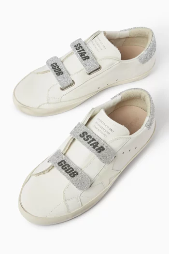 Teen Old School Swarovski Sneakers in Leather