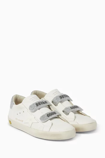 Teen Old School Swarovski Sneakers in Leather