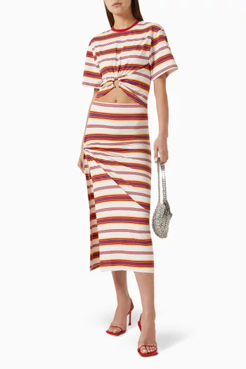 Striped Cropped T-shirt in Cotton
